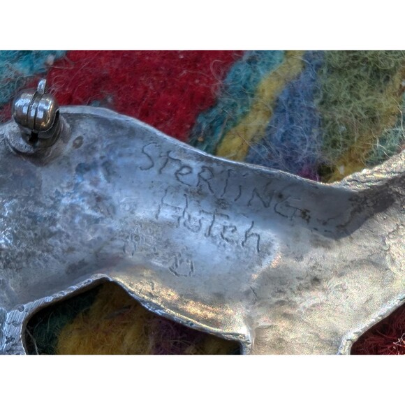 Vintage Sterling Silver Zebra Brooch // Retro Hat Pin, Scarf Pin, Lapel Pin - Picture 7 of 9